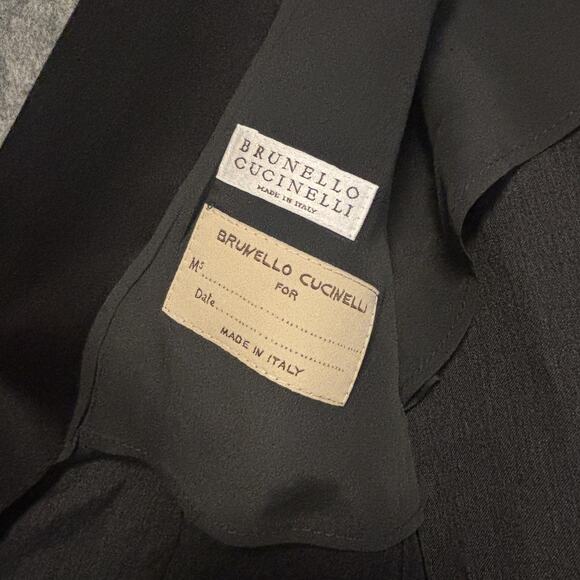 Brunello Cucinelli Blazer Womens 38 US 2 Black Gray Evening Tuxedo Wool Silk - Picture 6 of 12